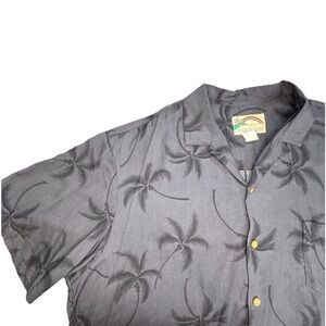 Vintage Paradise‎ Found Hawaiian Shirt Men’s Xl Black Palm Tree Print
